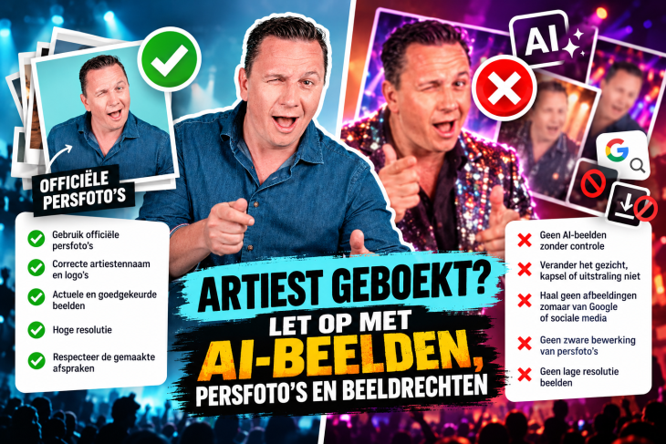 Artiest geboekt? Let op met AI-beelden, persfoto&rsquo;s en beeldrechten